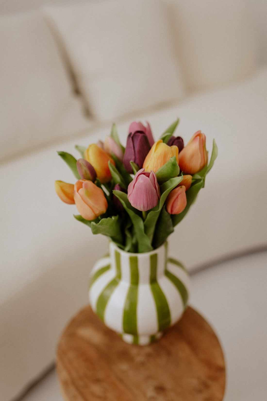 Vase grün-weiß