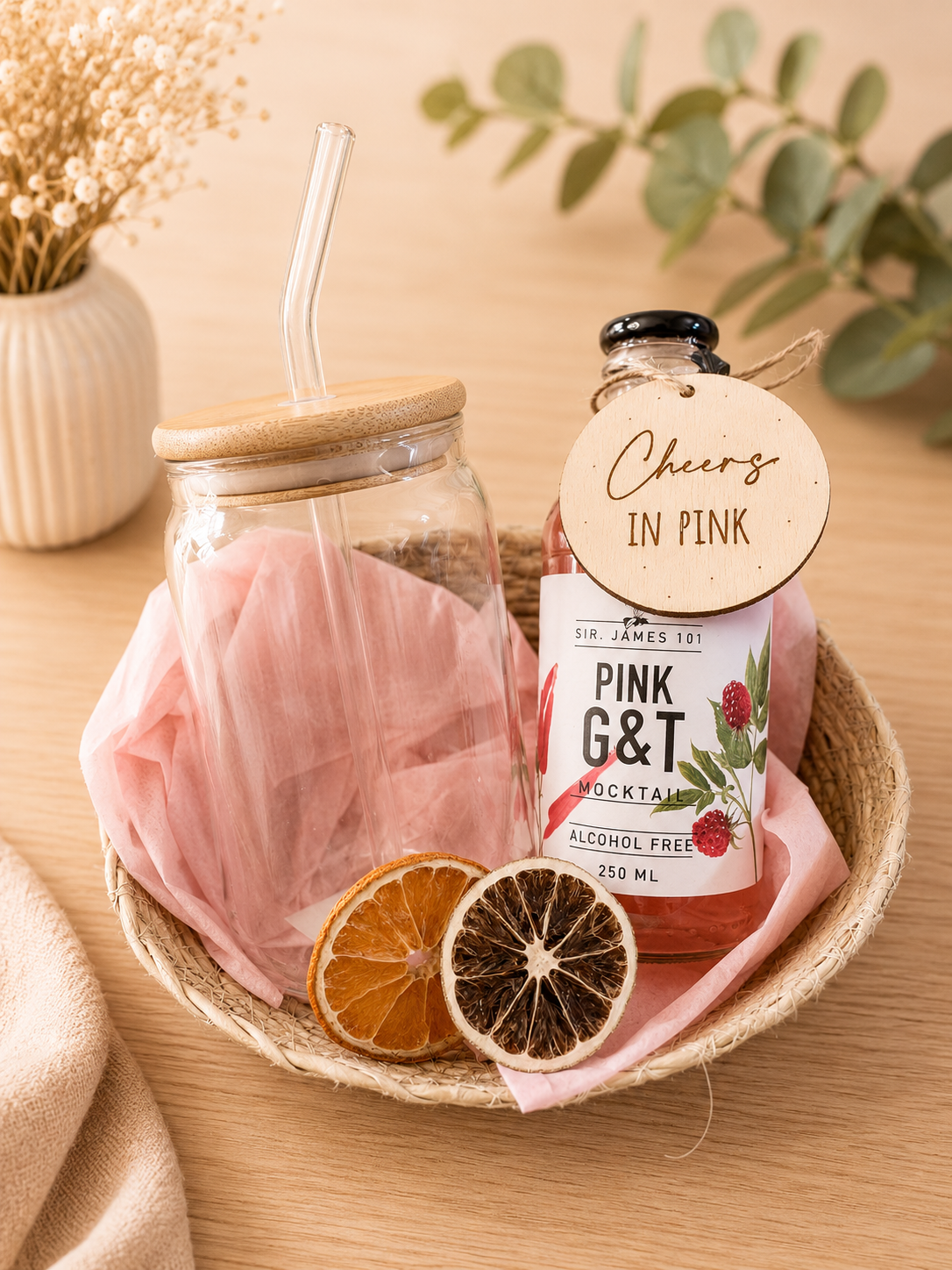 Personalisierbares Mocktail-Geschenkset mit Namensglas