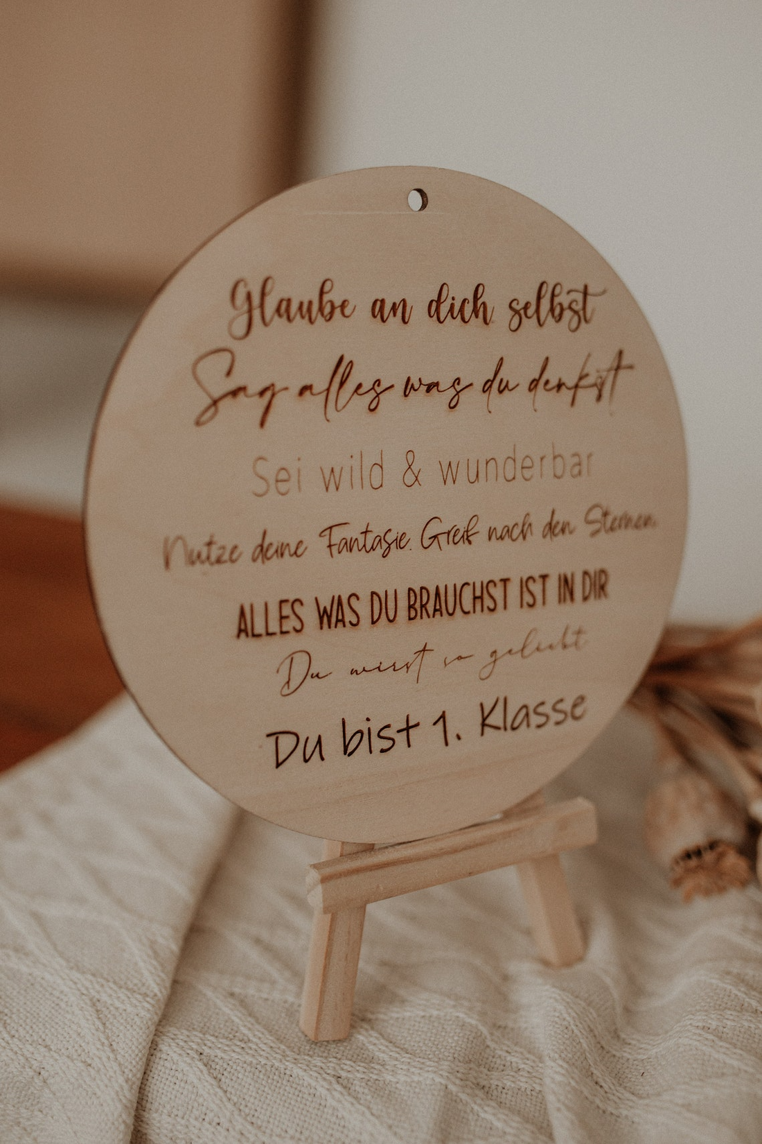 Holzschild "Affirmationen"